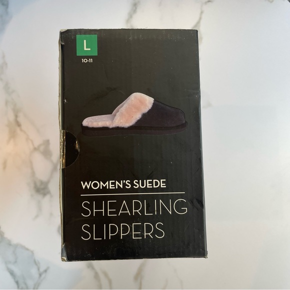 Catherine Malandrino Shearling Lined Genuine Suede Slippers  Sz 9-11 Large NWB - Picture 4 of 12